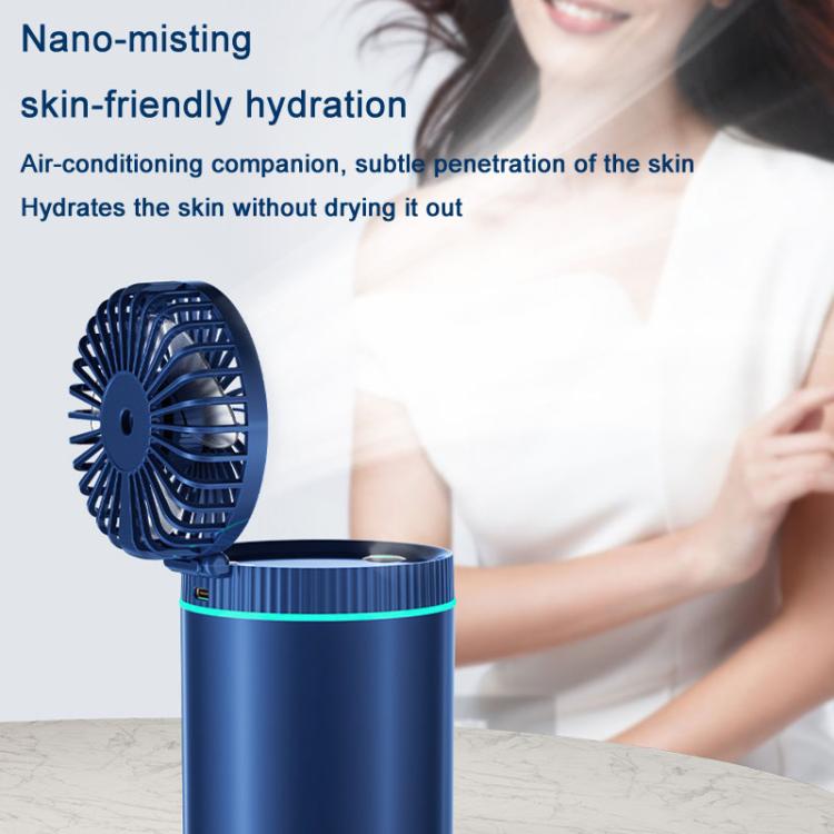 F98 Spray Cooling Desktop Small Fan Bedroom Office Portable Humidifier With Colored Lights, Color: Battery (Blue) - Electric Fans by buy2fix | Online Shopping UK | buy2fix