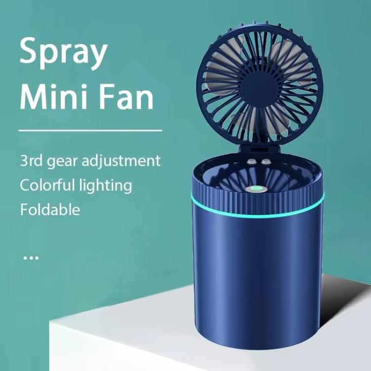 F98 Spray Cooling Desktop Small Fan Bedroom Office Portable Humidifier With Colored Lights, Color: Battery (Blue) - Electric Fans by buy2fix | Online Shopping UK | buy2fix