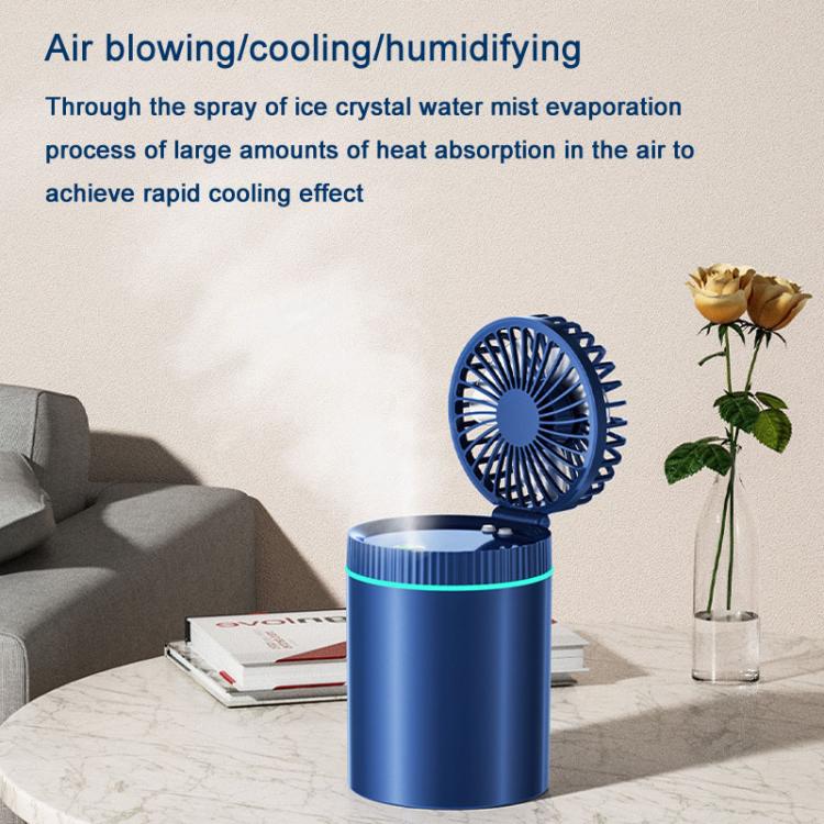 F98 Spray Cooling Desktop Small Fan Bedroom Office Portable Humidifier With Colored Lights, Color: Battery (Green) - Electric Fans by buy2fix | Online Shopping UK | buy2fix