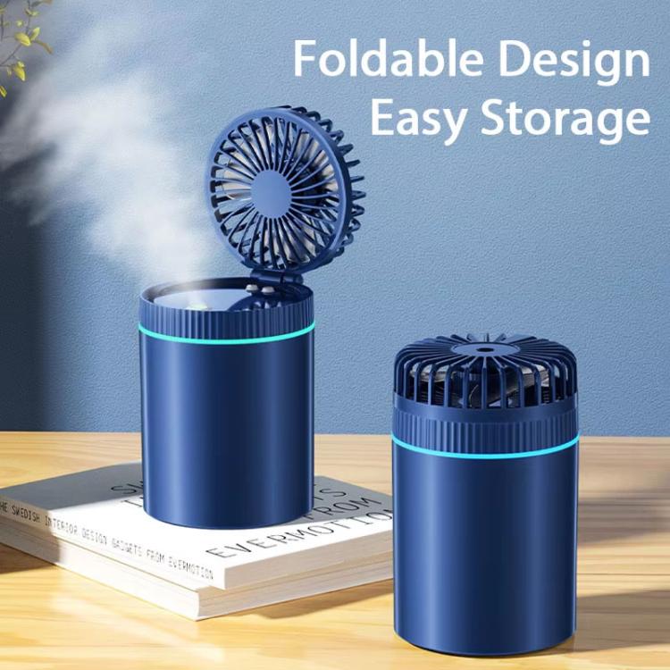 F98 Spray Cooling Desktop Small Fan Bedroom Office Portable Humidifier With Colored Lights, Color: Battery (Blue) - Electric Fans by buy2fix | Online Shopping UK | buy2fix