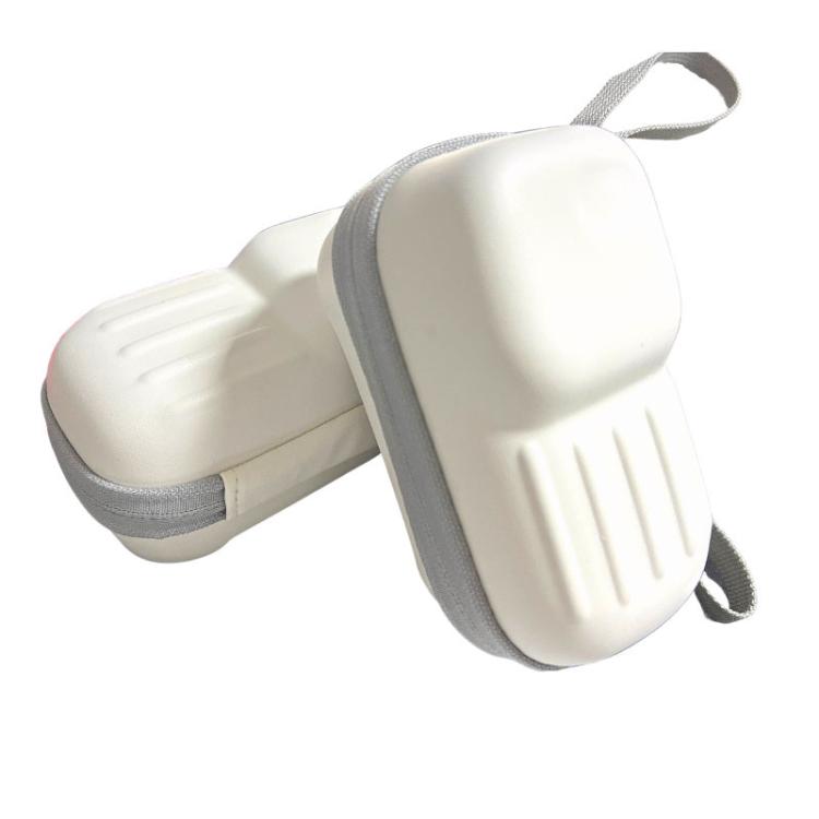 Summer Hanging Neck Small Fan Bag Organizer Box Outdoor Travel Portable Folding Fan Bag(Beige) - Electric Fans by buy2fix | Online Shopping UK | buy2fix