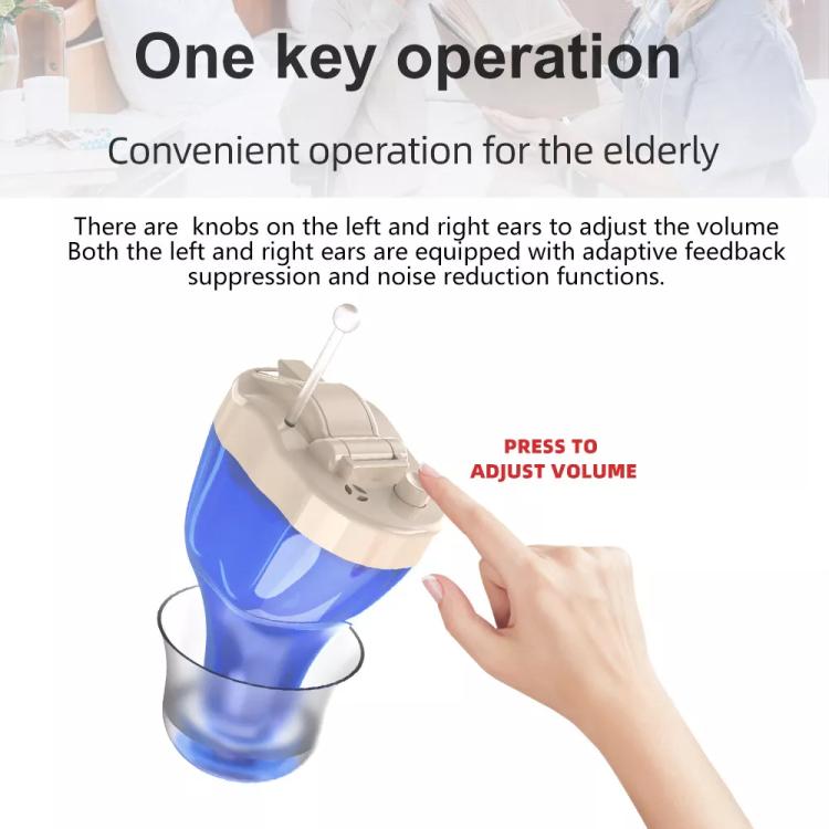 Digital Smart Noise Reduction CIC Hearing Aid Adjustable Sound Amplifier For The Elderly, Color: Left Ear Blue - Hearing Aids by buy2fix | Online Shopping UK | buy2fix