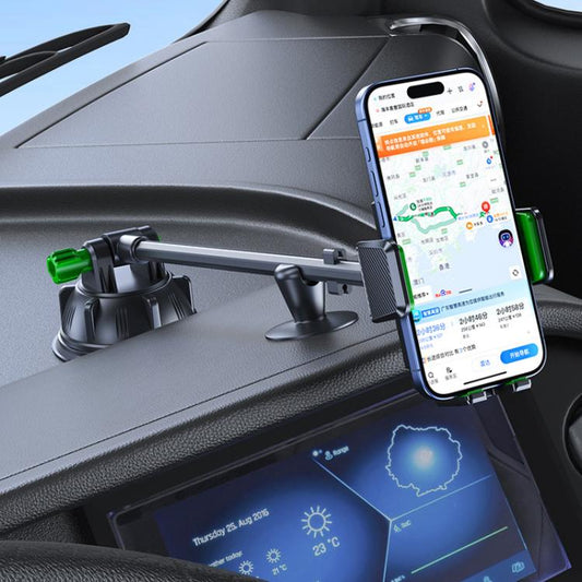 Extended Bendable Hose Car Phone Holder Windshield Dashboard Large Suction Cup Navigation Bracket(Gray) - Universal Car Holders by buy2fix | Online Shopping UK | buy2fix