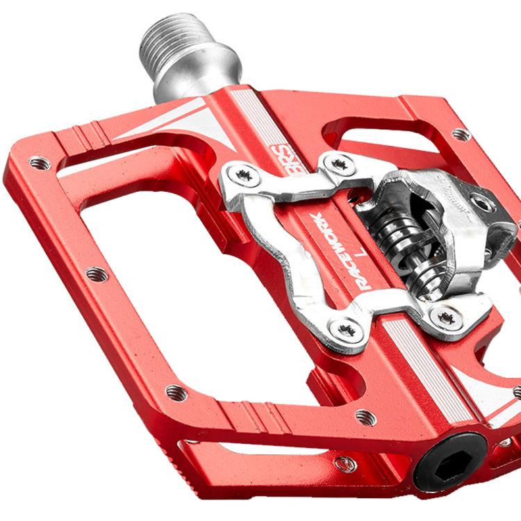RACEWORK M215 Bicycle Lock Pedal To Flat Pedal Aluminum Alloy SPD Clipless Pedal(Titanium-color) - Pedals by RACEWORK | Online Shopping UK | buy2fix