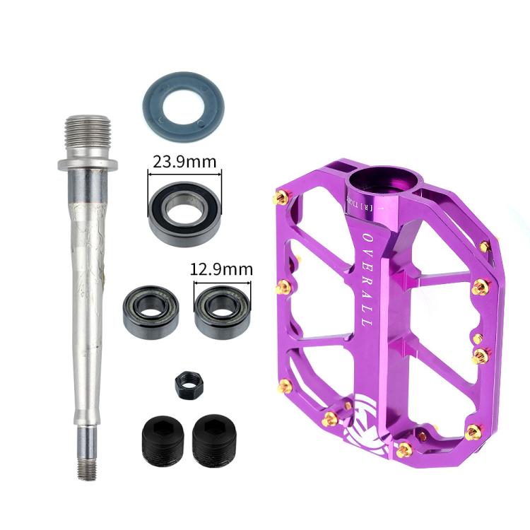 RACEWORK D029 CNC Triple Bearing Hollow Anti-slip Bicycle Pedals(Purple) - Pedals by RACEWORK | Online Shopping UK | buy2fix