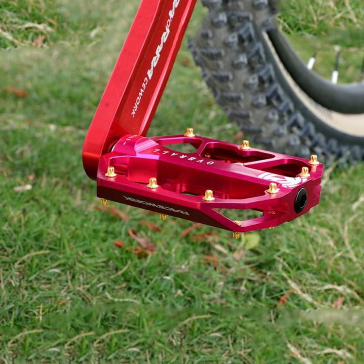 RACEWORK D029 CNC Triple Bearing Hollow Anti-slip Bicycle Pedals(Rose Red) - Pedals by RACEWORK | Online Shopping UK | buy2fix