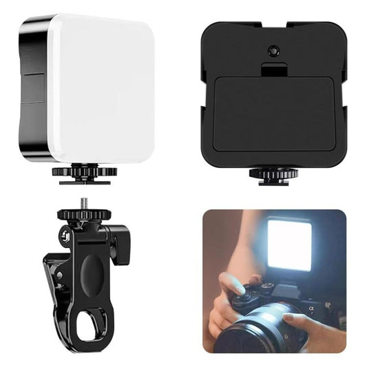 Rechargeable Type Selfie Fill Light 3 Color Temperature Clip On Lamp with PTZ & Tripod Kit - Selfie Light by buy2fix | Online Shopping UK | buy2fix