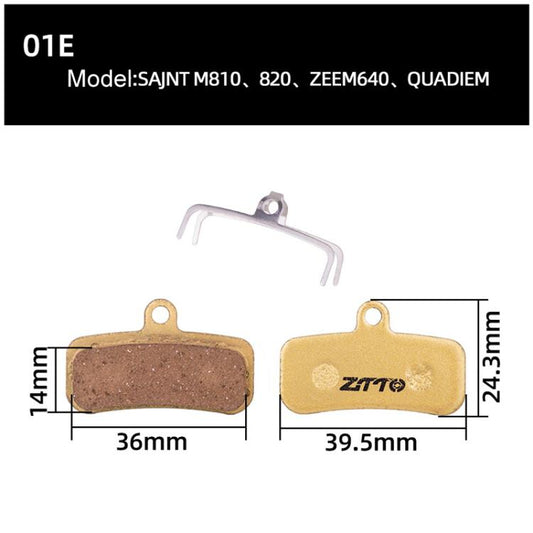 2pairs ZTTO Mountain Bike Full Metal Copper Base Lining Oil Disc Block Brake Pad, Model: MJ-01E - Bicycle Brake Parts by ZTTO | Online Shopping UK | buy2fix