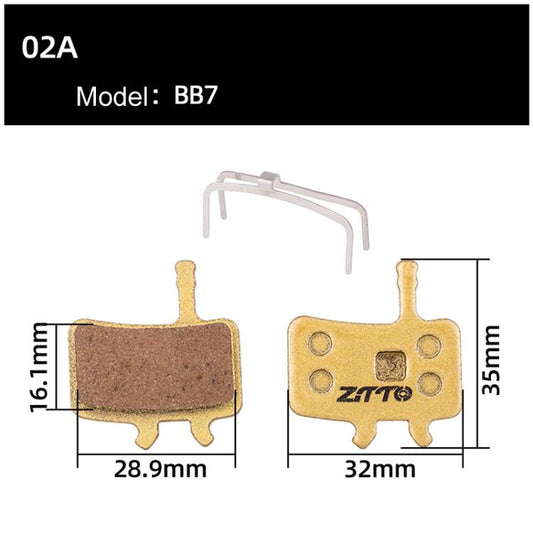 2pairs ZTTO Mountain Bike Full Metal Copper Base Lining Oil Disc Block Brake Pad, Model: MJ-02A - Bicycle Brake Parts by ZTTO | Online Shopping UK | buy2fix