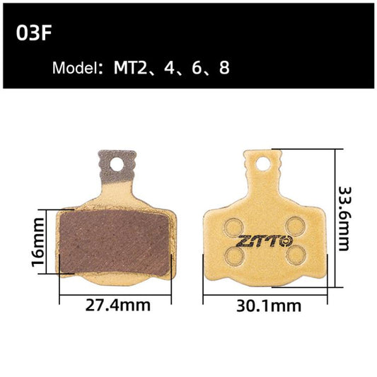 2pairs ZTTO Mountain Bike Full Metal Copper Base Lining Oil Disc Block Brake Pad, Model: MJ-03F - Bicycle Brake Parts by ZTTO | Online Shopping UK | buy2fix