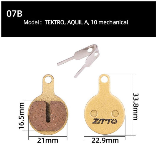 2pairs ZTTO Mountain Bike Full Metal Copper Base Lining Oil Disc Block Brake Pad, Model: MJ-07B - Bicycle Brake Parts by ZTTO | Online Shopping UK | buy2fix