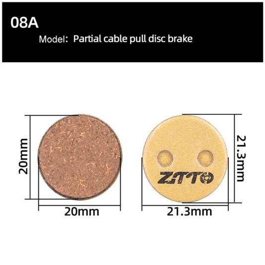 2pairs ZTTO Mountain Bike Full Metal Copper Base Lining Oil Disc Block Brake Pad, Model: MJ-08A - Bicycle Brake Parts by ZTTO | Online Shopping UK | buy2fix