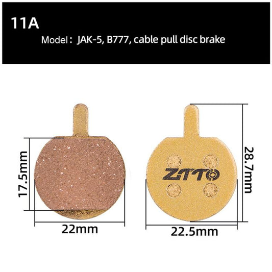 2pairs ZTTO Mountain Bike Full Metal Copper Base Lining Oil Disc Block Brake Pad, Model: MJ-11A - Bicycle Brake Parts by ZTTO | Online Shopping UK | buy2fix
