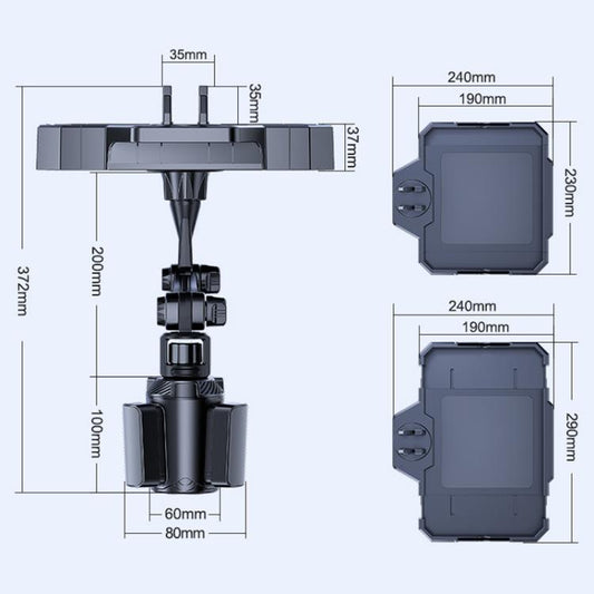 Medium Car 360 Degree Rotating Dining Tray Auto Adjustable Cell Phone Holder - Car Drink Holders by buy2fix | Online Shopping UK | buy2fix