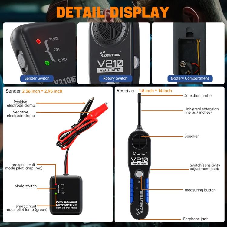 VDIAGTOOL 6-42V Automotive Circuit Tester(V210) - Electronic Test by VDIAGTOOL | Online Shopping UK | buy2fix