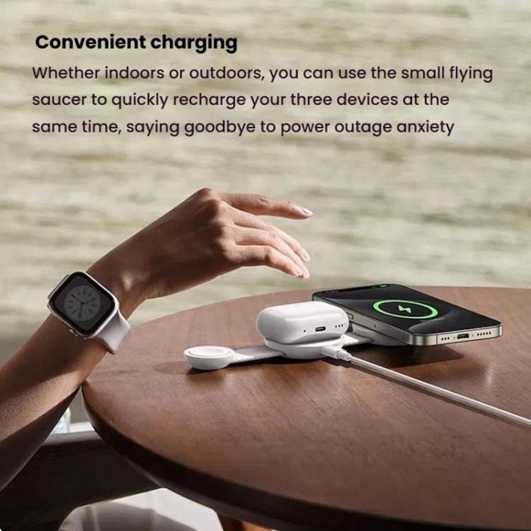 ANKER B25M8 3 In 1 15W Magnetic Wireless Charger For iPhone, iWatch, AirPods(White) - Wireless Charger by ANKER | Online Shopping UK | buy2fix
