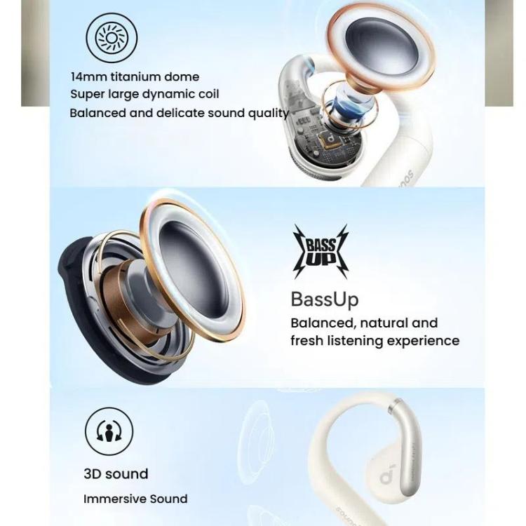ANKER A3872 Soundcore AeroFit Open Comfort Wear Wireless Bluetooth Earphones(Black) - Bluetooth Earphone by ANKER | Online Shopping UK | buy2fix