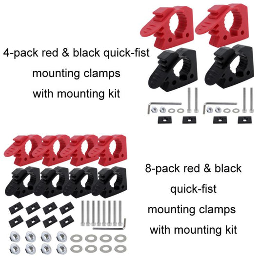 Car Quick-Fix Adjustable Rubber Clip Installation Clamp, Specification: 2 Red 2 Black - Marine Accessories & Parts by buy2fix | Online Shopping UK | buy2fix