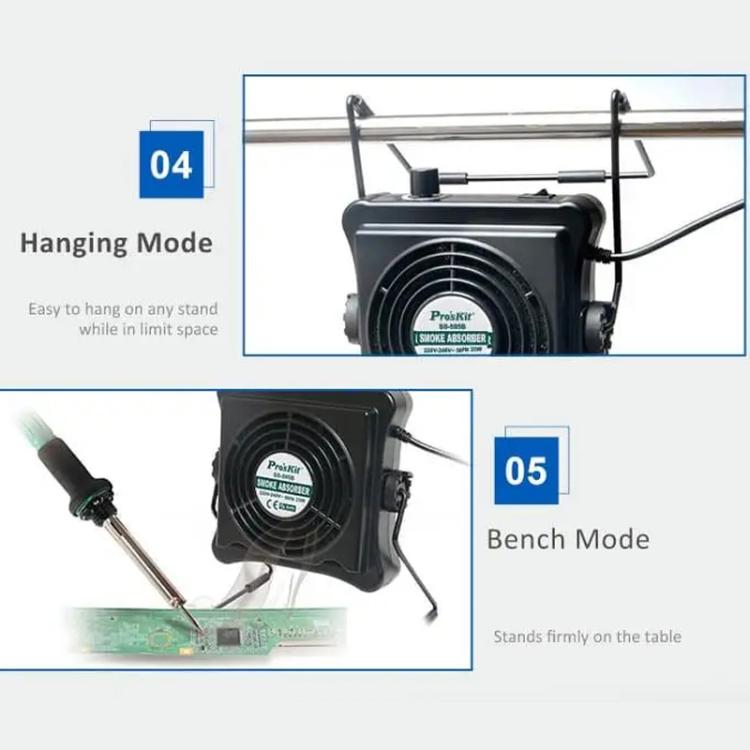 ProsKit SS-595H Soldering Fume Extractor With Blowing/Suction, Adjustable Wall/Desk Mount - - Others by ProsKit | Online Shopping UK | buy2fix