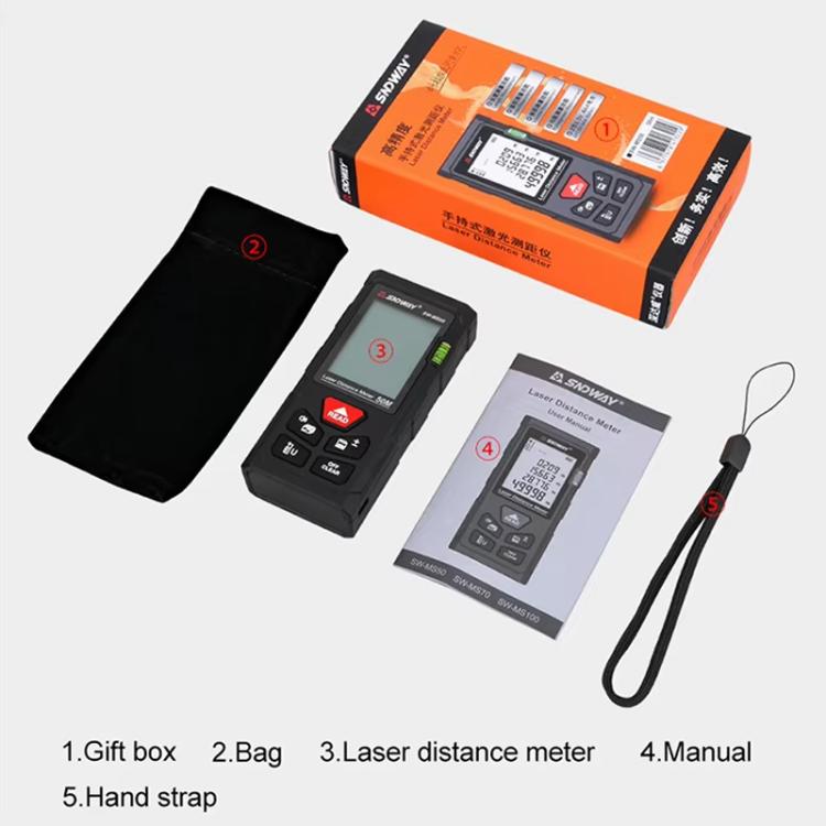 SNDWAY SW-MS100 100M Laser Distance Measuring Instrument High Precision Laser Ruler - Laser Rangefinder by SNDWAY | Online Shopping UK | buy2fix