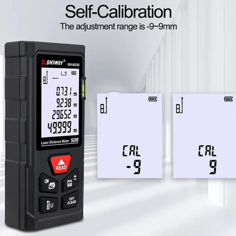 SNDWAY SW-MS50 50M Laser Distance Measuring Instrument High Precision Laser Ruler - Laser Rangefinder by SNDWAY | Online Shopping UK | buy2fix