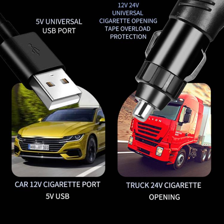Car Single-head Three-speed Adjustable Folding High-wind Fan(Yellow 12V Cigarette Lighter) - Heating & Fans by buy2fix | Online Shopping UK | buy2fix