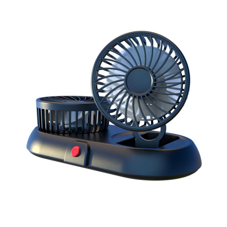Car Two Head Adjustable Foldable Multifunctional High-Wind Fan(White 5V USB) - Heating & Fans by buy2fix | Online Shopping UK | buy2fix