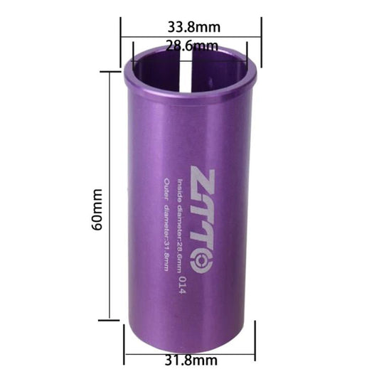 28.6-31.8mm 014 2pcs ZTTO Bicycle Seat Post Conversion Sleeve Reducer Cover(Purple) - Others by ZTTO | Online Shopping UK | buy2fix
