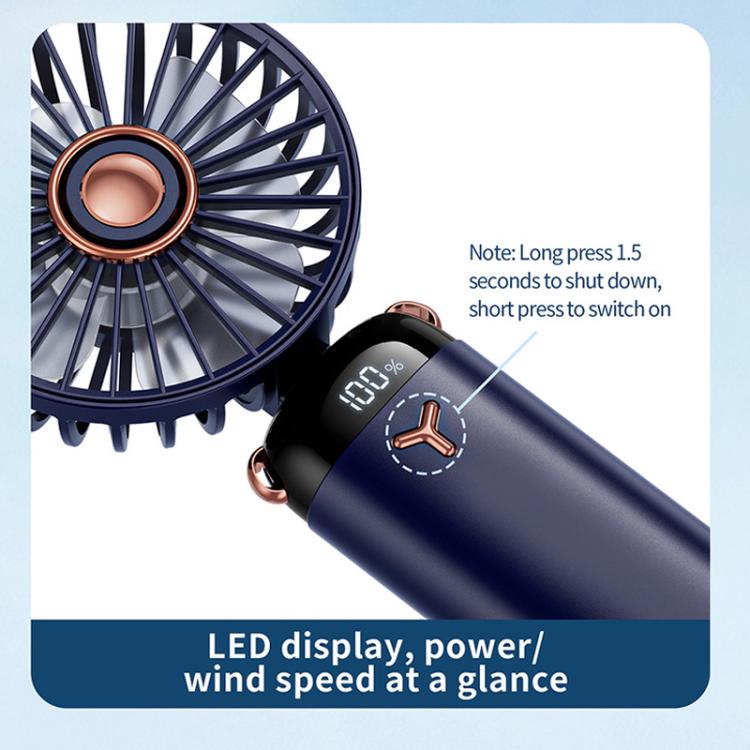 360-Degree Rotation Foldable Handheld Desk Fan Wall Mounted Rechargeable Portable Mini Fan(White) - Electric Fans by buy2fix | Online Shopping UK | buy2fix