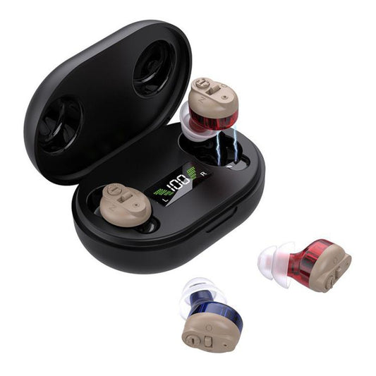 Elderly Hearing Aids Invisible Sound Amplifier Noise Reduction Collector With Digital Display Charging Compartment(Skin Color) - Hearing Aids by buy2fix | Online Shopping UK | buy2fix