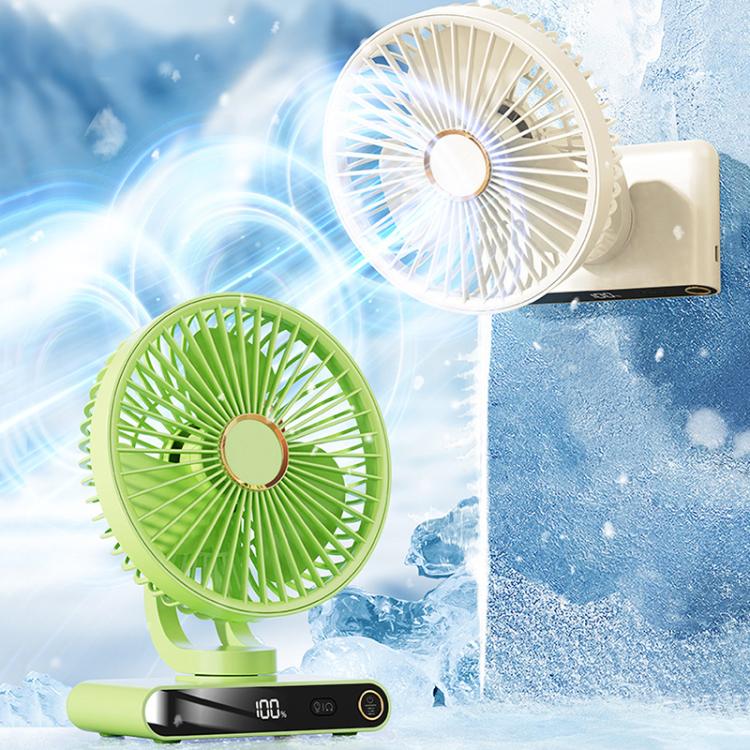 F6 LED Smart Digital Display 5-speed Wind Speed Desktop Night Light Fan, Color: Basic White - Electric Fans by buy2fix | Online Shopping UK | buy2fix
