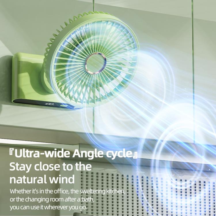 F6 LED Smart Digital Display 5-speed Wind Speed Desktop Night Light Fan, Color: Basic Green - Electric Fans by buy2fix | Online Shopping UK | buy2fix