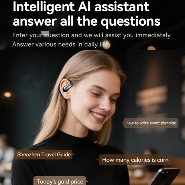 M127 AI Smart Translation Bluetooth Earphones(Silver Gray) - by buy2fix | Online Shopping UK | buy2fix