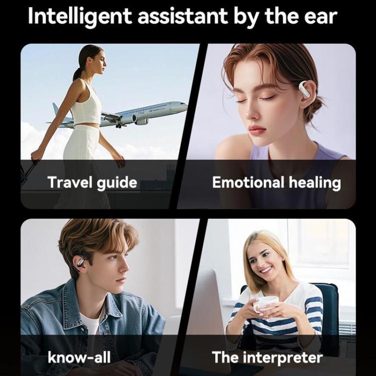 M127 AI Smart Translation Bluetooth Earphones(Silver Gray) - by buy2fix | Online Shopping UK | buy2fix
