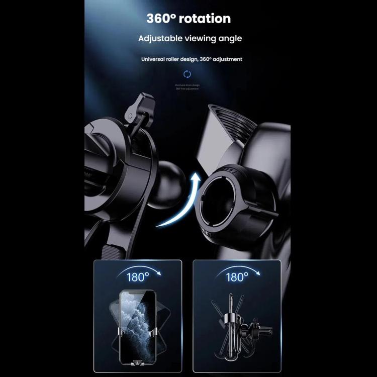 Leeioo Gravity Linkage Air Outlet Clip-on Car Mobile Phone Holder(Black) - Universal Car Holders by Leeioo | Online Shopping UK | buy2fix