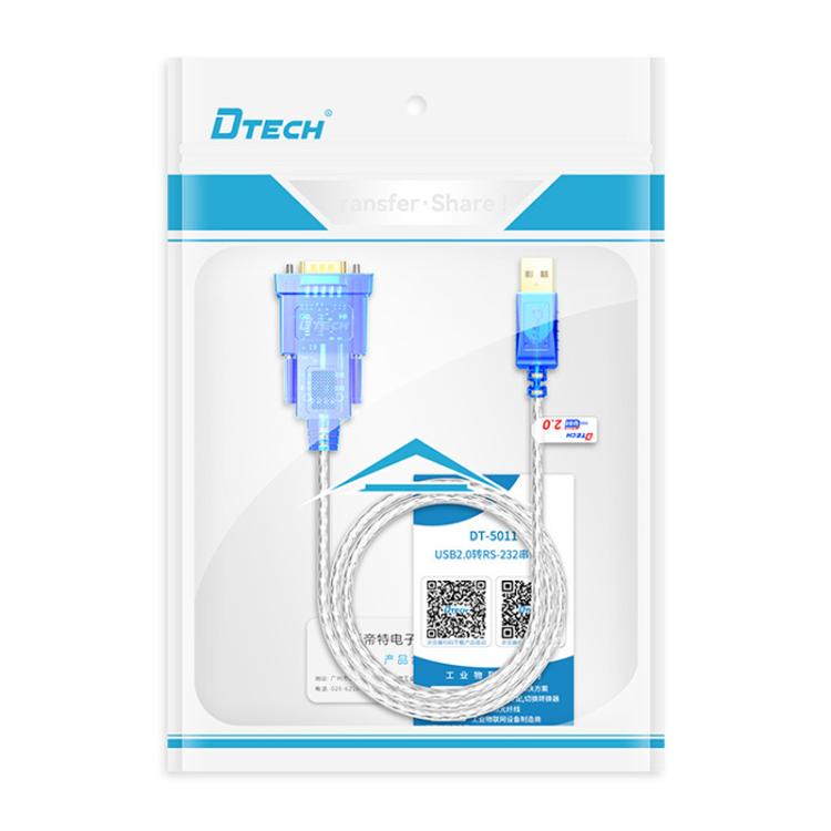 DTECH DT-5011 USB 2.0 to RS232 Serial Adapter Cable, FT232 & ZT213 Dual-Chip with LED Indicator, Length: 5m - RS485 / RS232 Series by DTECH | Online Shopping UK | buy2fix