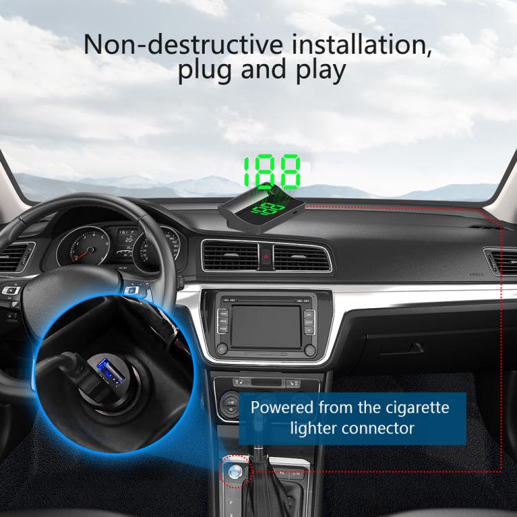 W1 Car HUD Head-up Display GPS Speedometer Speed Display, Spec: MPH(White) - Head Up Display System by buy2fix | Online Shopping UK | buy2fix