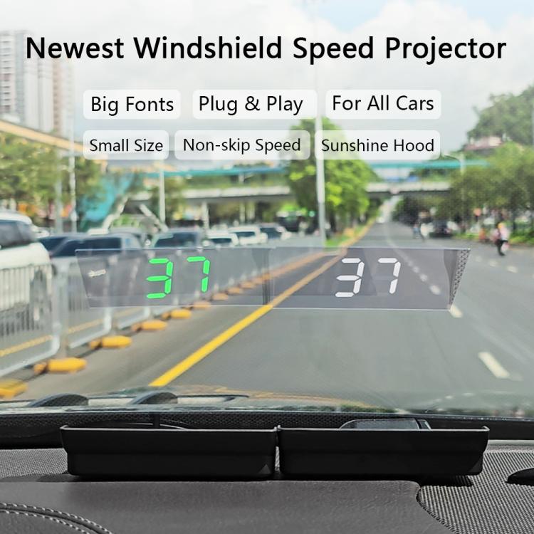 W1 Car HUD Head-up Display GPS Speedometer Speed Display, Spec: MPH(Green) - Head Up Display System by buy2fix | Online Shopping UK | buy2fix