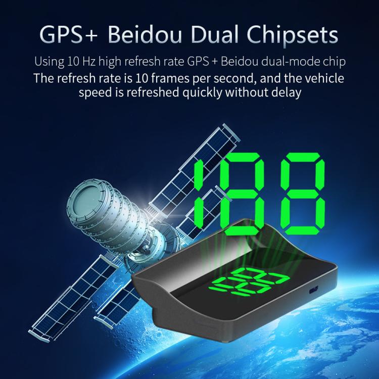 W1 Car HUD Head-up Display GPS Speedometer Speed Display, Spec: KM(Green) - Head Up Display System by buy2fix | Online Shopping UK | buy2fix