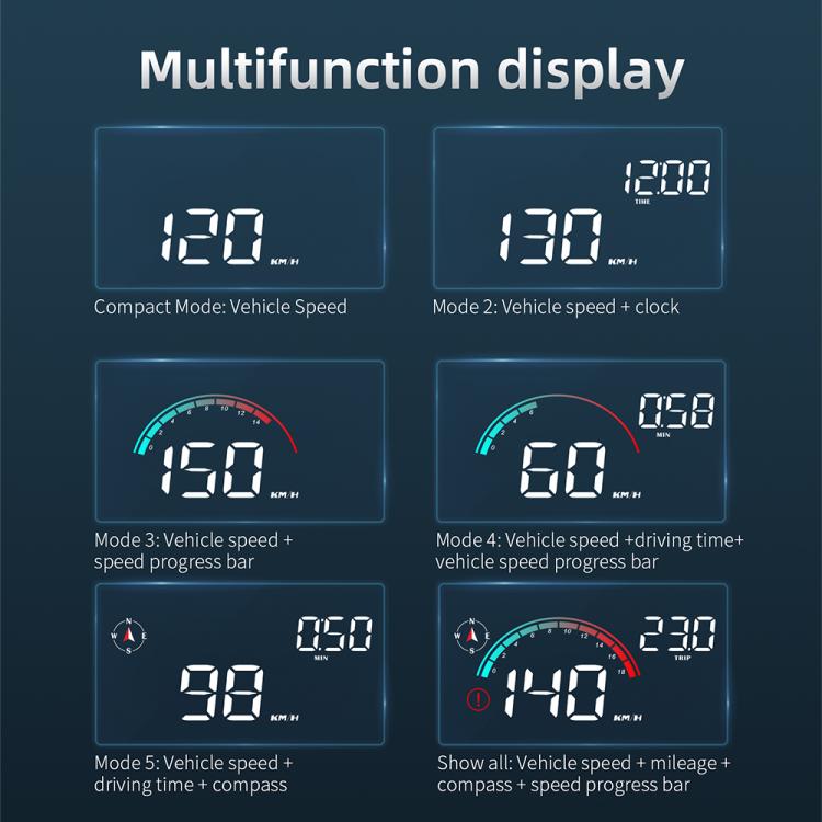 M22 Car Electronic Dog HUD Head-up Display Car OBD Universal Speedometer(GPS Version) - Head Up Display System by buy2fix | Online Shopping UK | buy2fix