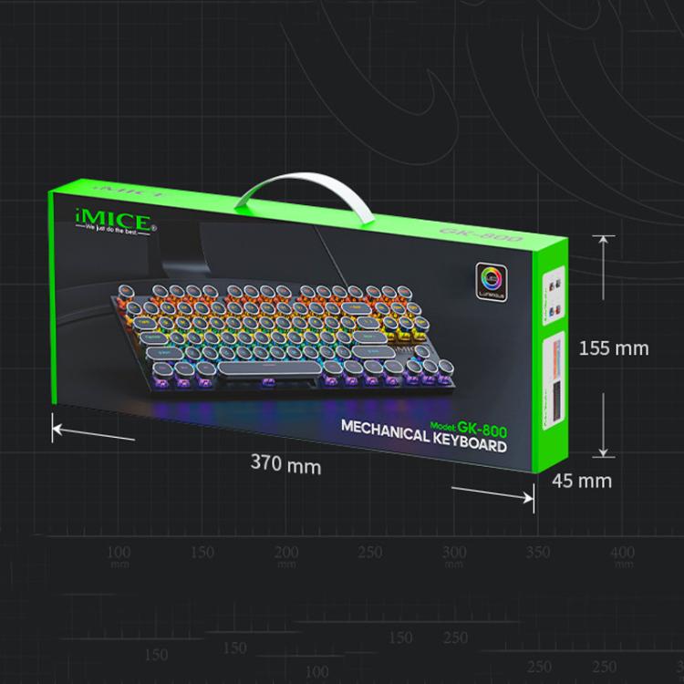 iMICE GK-800 87 Keys USB Wired RGB Round Keycap Mechanical Keyboard(Black) - Wired Keyboard by iMICE | Online Shopping UK | buy2fix