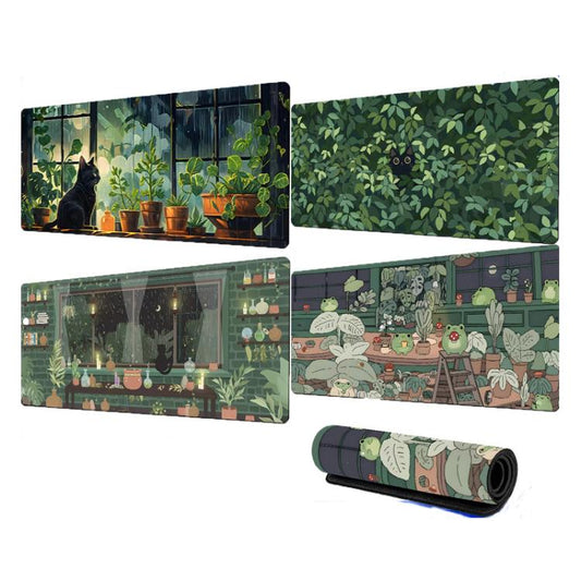 Frog Mouse Pad Cute Green Desk Mat With Non-Slip Rubber Base For Computer Laptop 300x800x2mm(Pattern 2) - Mouse Pads by buy2fix | Online Shopping UK | buy2fix