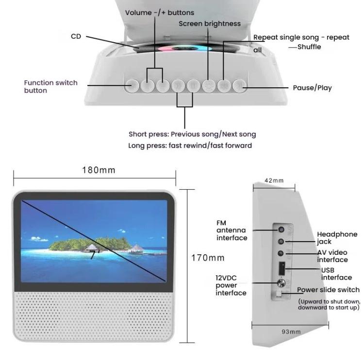 Kecag KC-906 Home Portable Mobile DVD Player VCD Video Player, Spec: UK Plug(White) - DVD & LCD Player by Kecag | Online Shopping UK | buy2fix