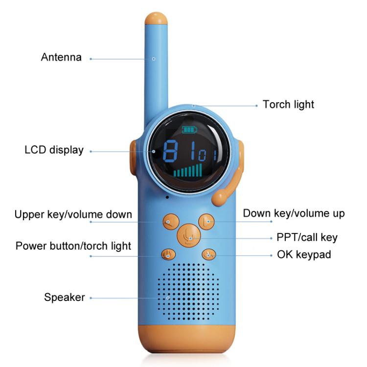 D22 1pair Children Handheld Wireless Walkie Talkie Parent-Child Outdoor Wireless Talking Toys(Blue+Blue) - Children by buy2fix | Online Shopping UK | buy2fix