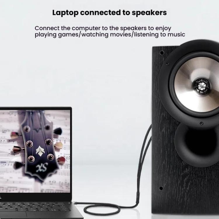 VEGGIEG 3.5mm 3.5 To 2RCA Audio Cable Cell Phone Computer Speaker Connection Cable, Length: 1m - RCA Cable by VEGGIEG | Online Shopping UK | buy2fix