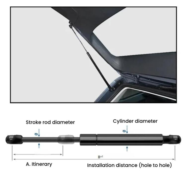 2pcs For BMW Z4/E85/E86 Trunk Gas Spring Strut 51247016186(Black) - Trunk & Bumper Accessories by buy2fix | Online Shopping UK | buy2fix