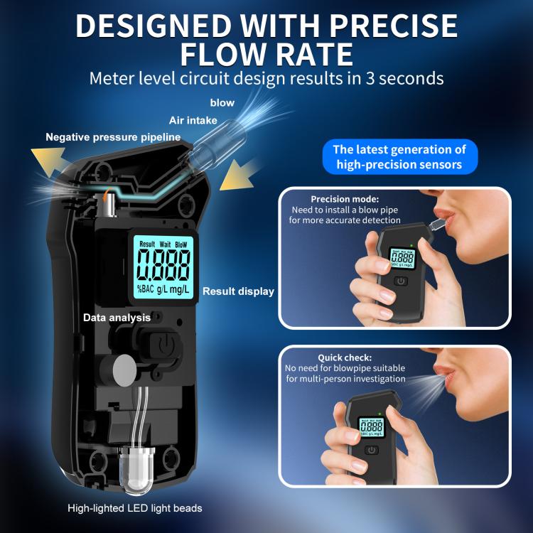 Digital Display Blow-type High-precision Alcohol Tester(806) - Breath Alcohol Tester by buy2fix | Online Shopping UK | buy2fix