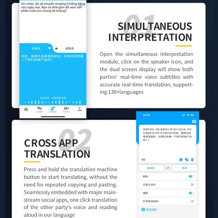 Upgraded Version Multilingual Mini Translator Real-Time Voice To Text Translation For Travel, Business & Instant Chat - by buy2fix | Online Shopping UK | buy2fix