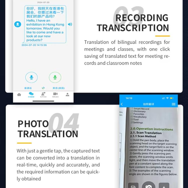 Upgraded Version Multilingual Mini Translator Real-Time Voice To Text Translation For Travel, Business & Instant Chat - by buy2fix | Online Shopping UK | buy2fix