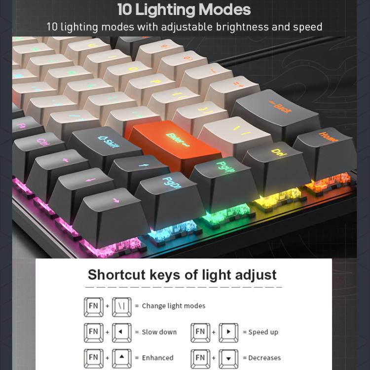 iMICE GK-690 Type-C Wired Mechanical Keyboard(White Pink) - Wired Keyboard by iMICE | Online Shopping UK | buy2fix